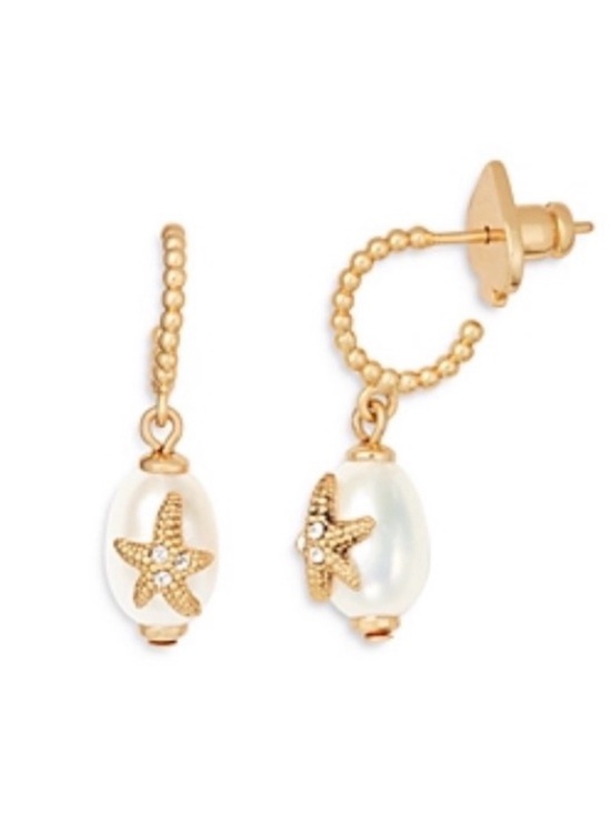 kate spade Jewelry - NWT Kate Spade NY Sea Star Pave & Freshwater Pearl Starfish Charm Earrings